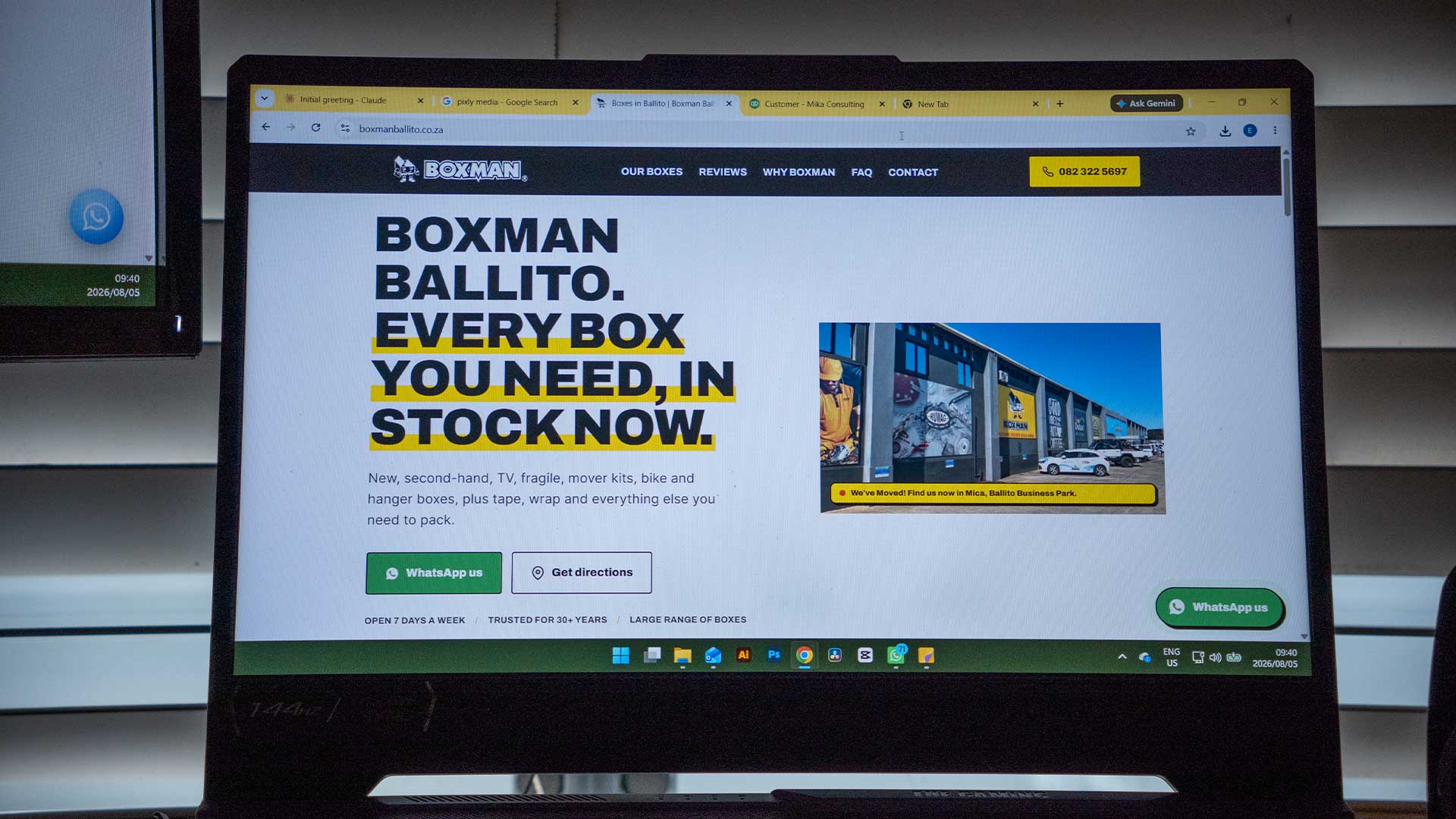 Website designed by Pixly Media for Boxman Ballito