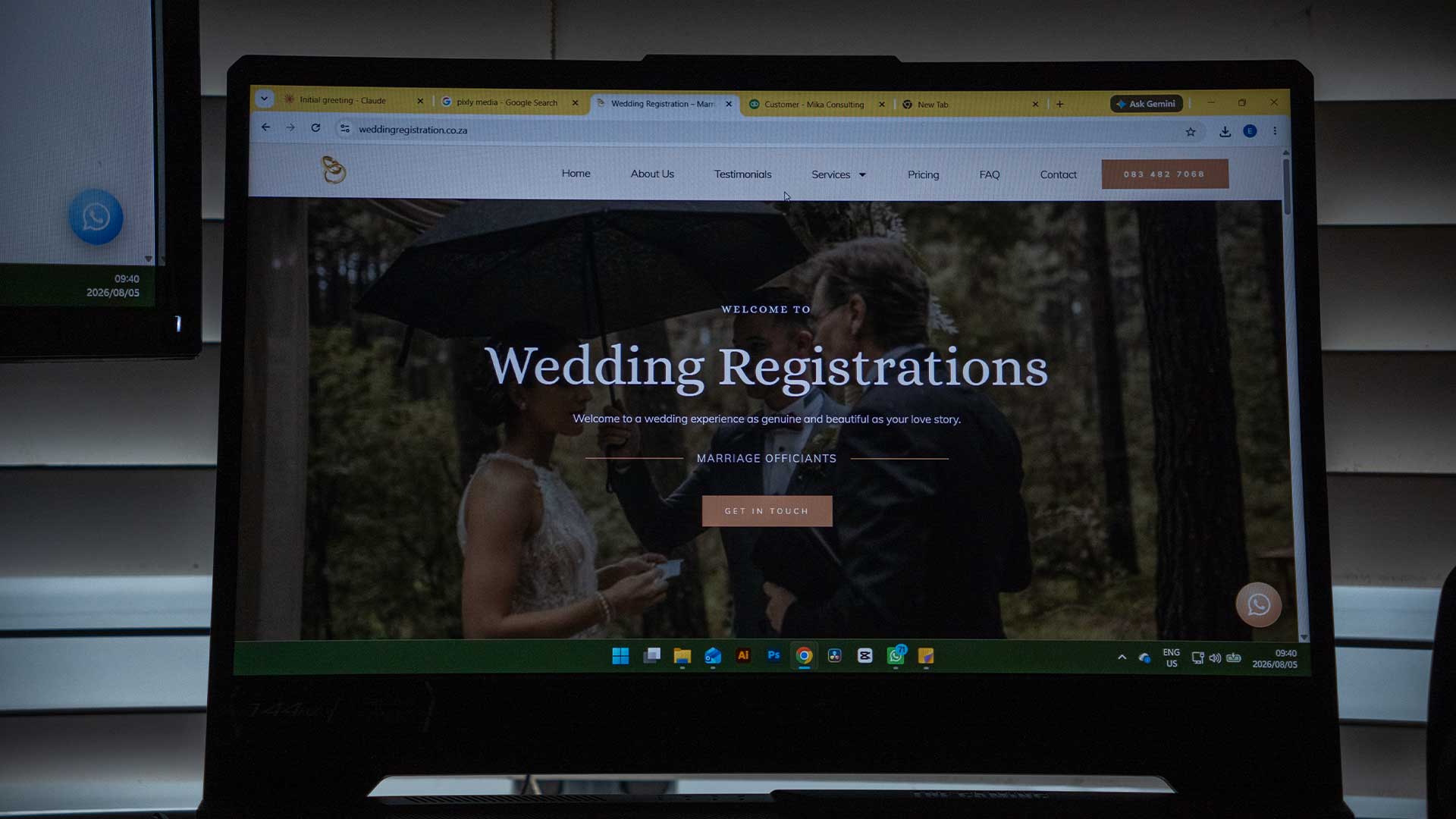 Website designed by Pixly Media for Wedding Registrations